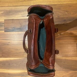 Leather weekender duffle